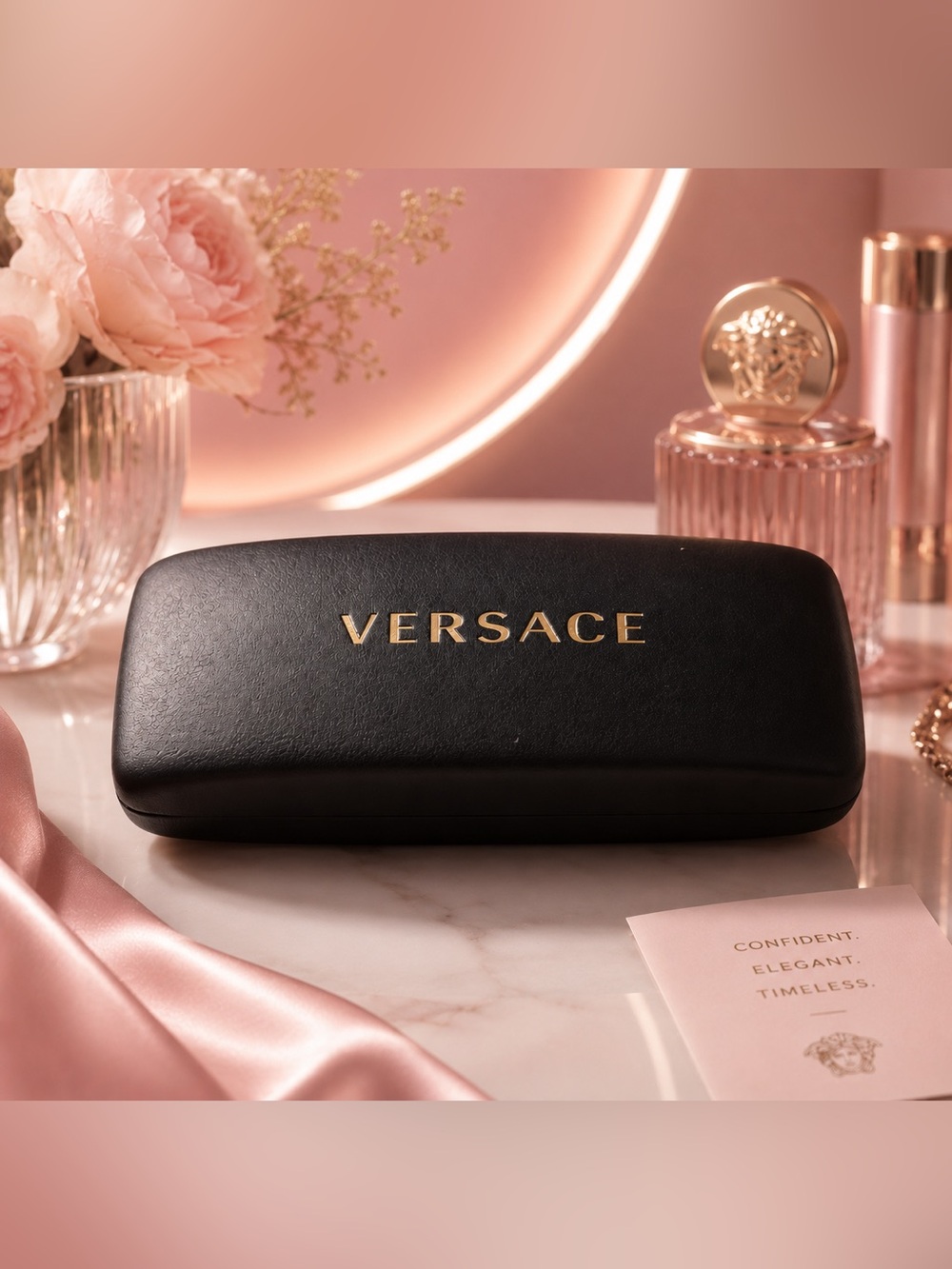 Versace Black Case with Gold Lettering